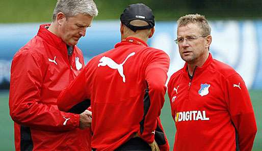 Bernhard Peters (l.) und Ralf Rangnick (r.) arbeiteten über vier Jahre gemeinsam in Hoffenheim