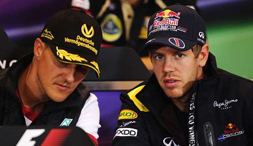 Teamkollegen statt Konkurrenten: Sebastian Vettel (r.) und Michael Schumacher