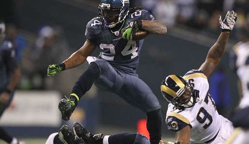 Marshawn Lynch war nicht zu halten und knackte erneut die 100-Yard-Rushing-Marke