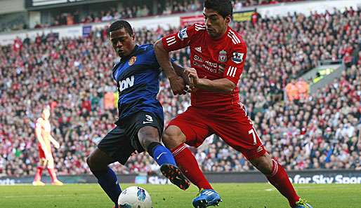 Der Tatort: Beim Spiel zwischen United und den Reds soll Suarez (r.) Patrice Evra beleidigt haben