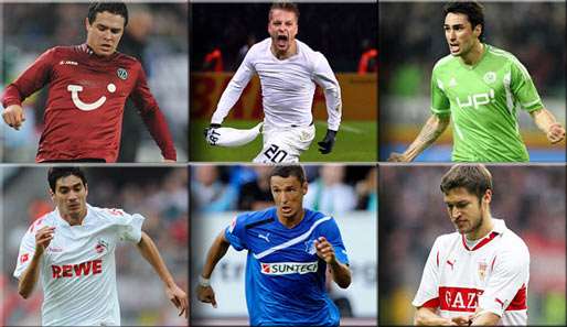 Ihre Verträge laufen aus: Schmiedebach, Ebert, Chris, Sereno, Salihovic, Delpierre (v.o.l.n. u.r.) 