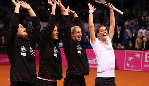 Das deutsche Fed-Cup-Team will in Stuttagrt wieder Grund zum Jubeln haben