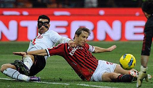 Gesichter des Meisterkampfs: Juves Quagliarella (l.) gegen Milan-Kapitän Ambrosini