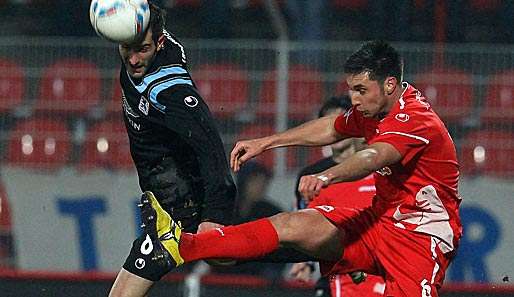 Nicu (l.) und 1860 München siegten hauchdünn bei Union Berlin (mit Karl)