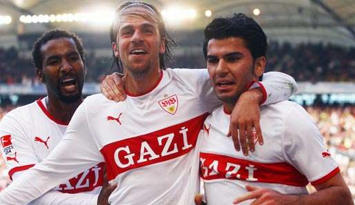 Garanten für den Höhenflug des VfB Stuttgart: Martin Harnik (M.) und Serdar Tasci (r.)