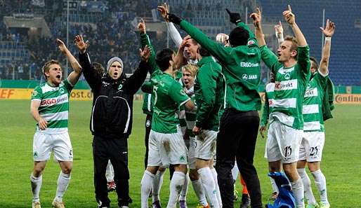 Die SpVgg Greuther Fürth besiegte im Viertelfinale 1899 Hoffenheim mit 1:0