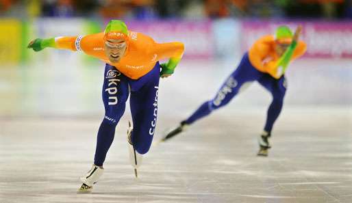 Stefan Groothuis holte den Sieg über die 1000 Meter der Männer vor Kjeld Nuis (r.)