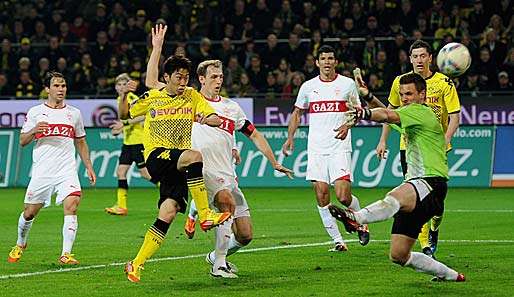 Das überfällige 1:0: Kagawa trifft aus vier Metern. Ulreich ist ohne Abwehrchance
