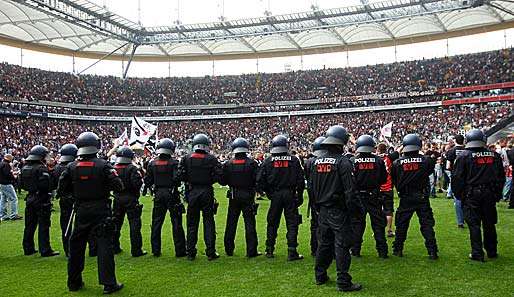 Schon am letzten Wochenende waren in Frankfurt Polizeikräfte nötig