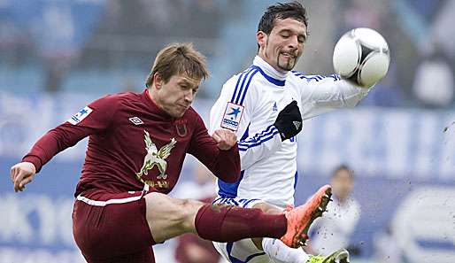 Kevin Kuranyi (r.) musste sich Im Pokalfinale Rubin Kasan geschlagen geben