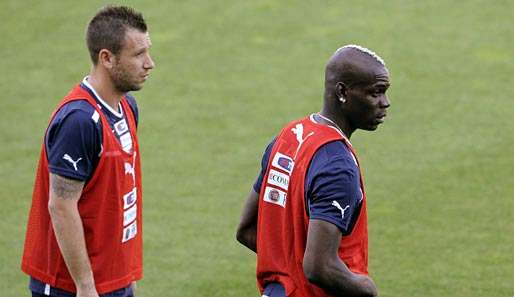 Antonio Cassano und Mario Balotelli müssen sich vorerst aufs Training beschränken