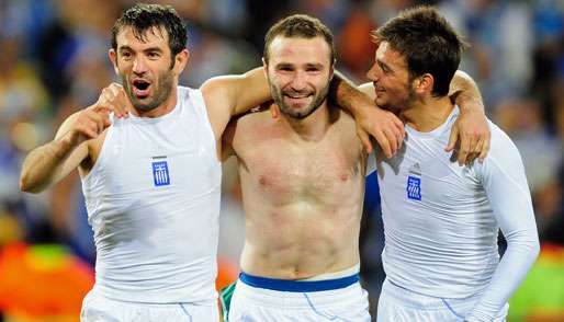 Georgios Karagounis (l.) ist nach wie vor ein Leistungsträger im griechischen Team