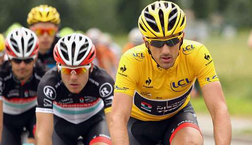 Fabian Cancellara (r.) trug bei der diesjährigen Tour de France sieben Tage das gelbe Trikot