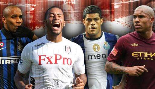 Vier Last-Minute-Transfers: Maicon, Dembele, Hulk und de Jong (v.l.)
