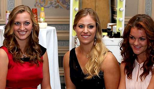 Endlich Weltspitze! Angelique Kerber zwischen Petra Kvitova (l.) und Agnieszka Radwanska