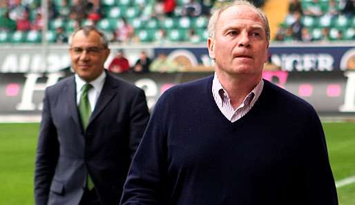 Das Tischtuch zwischen Felix Magath (l.) und Uli Hoeneß scheint zweschnitten