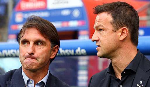 Bruno Labbadia (l.) zusammen mit Sportdirektor Fredi Bobic