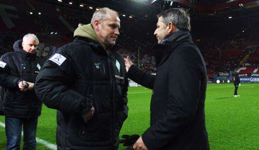 Nach dem Abschied von Allofs (r.) will Coach Schaaf ein Mitspracherecht bei der Nachfolgersuche 
