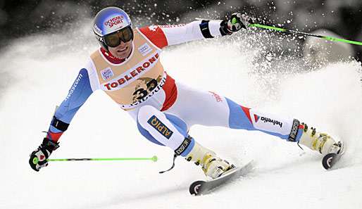 Daniel Albrecht beim Riesenslalom in Adelboden