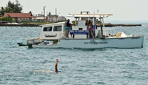 Kuba - Florida: Die 62 Jahre alte Diana Nyad scheiterte bei bei ihrem Rekordversuch