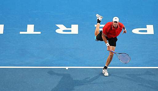 John Isner musste beim Hopman-Cup in Perth/Australien verletzt aufgeben