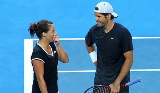 Waren gegen Serbien chancenlos: Tatjana Malek und Tommy Haas beim Hopman-Cup