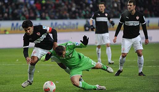 Die Wölfe und der VfB behakten sich vor allem im Mittelfeld