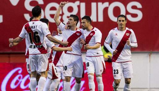 Das arme Stadtteilteam Rayo Vallecano bejubelt einen erneuten Sieg in La Liga