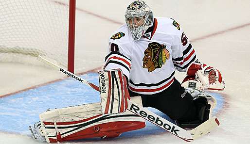 Corey Crawford musste mit seinen Chicago Blackhawks die erste Saisonniederlage hinnehmen