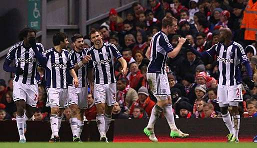 West Bromwich Albion ging mit dem zweiten Torschuss an der Anfield Road in Führung