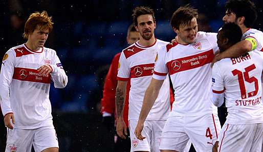 Die Spieler des VfB Stuttgart wollen dem 2:0-Erfolg bei KRC Genk weitere Siege folgen lassen