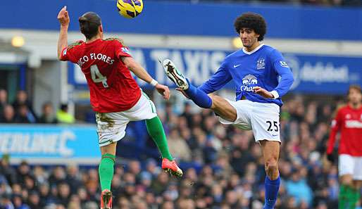 Fellaini (r.) erzielte dieses Jahr bereits zehn Saisontore für den FC Everton