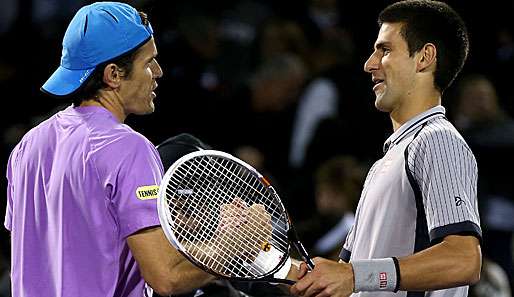 Tommy Haas (l.) steht im Viertelfinale - Novak Djokovic (r.) hatte nichts entgegen zu setzen