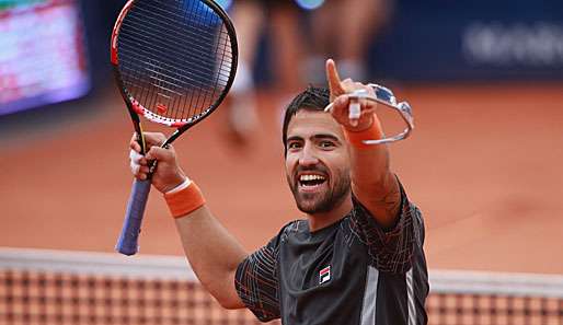 Janko Tipsarevic gewann 2012 das Sandplatz-Turnier in Stuttgart gegen Juan Monaco