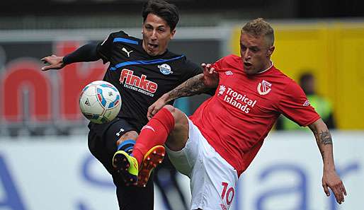 Offensivspieler Daniel Adlung (r.) könnte von Energie Cottbus zu 1860 München wechseln