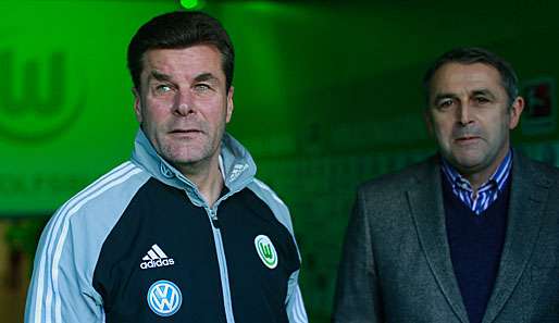 Hecking und Allofs nahmen sich die VfL-Mannschaft nach dem erneuten Unentschieden zur Brust