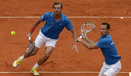 Das französische Doppel um Llodra (r.) und Benneteau musste sich in vier Sätzen geschlagen geben