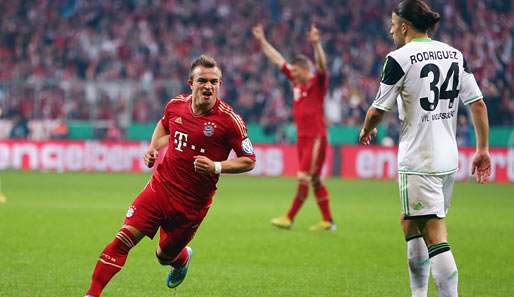 Xherdan Shaqiri traf gegen Wolfsburg zum 3:1 und hatte an drei weiteren Toren maßgeblichen Anteil