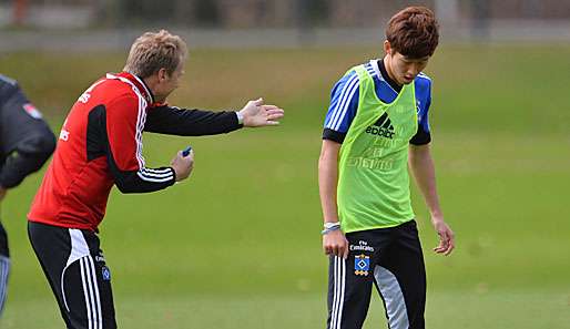 HSV-Trainer Thorsten Fink wetterte im Training nicht nur gegen Supertalent Heung-Min Son