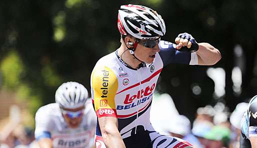 Andre Greipel wurde zwar "nur" Dritter im Zielsprint, hatte dennoch einen Grund sich zu freuen
