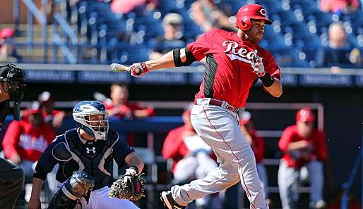 Donald Lutz feierte mit den Cincinnati Reds einen Sieg bei seinem MLB-Debüt