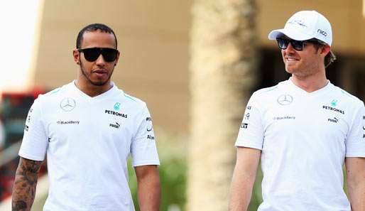 Lewis Hamilton (l.) und Nico Rosberg (r.) verstehen sich auch abseits der Strecke sehr gut