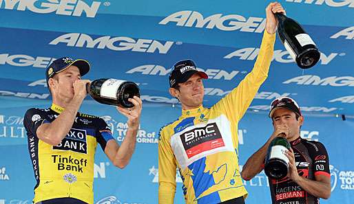 Tejay van Gardenen (M.), der Tour-Fünfte von 2012, gewann die Kalifornien-Rundfahrt