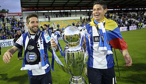 Joao Moutinho (l.) und James Rodriguez (r.) wechseln gemeinsam zum AS Monaco