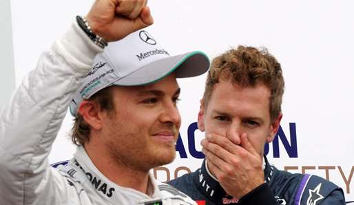 Nico Rosberg freute sich über Pole, Sebastian Vettel war nach dem Qualifying nicht wiklich zufrieden