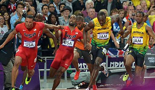 Knapp die Nase vorn: Justin Gatlin setzte sich in Rom gegen Usain Bolt durch