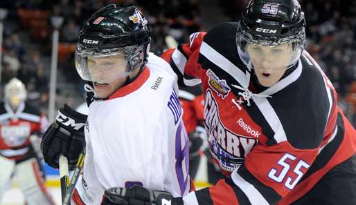 Max Domi (l.) erzielte letzte Saison in der OHL für London 39 Tore und 87 Punkte in 64 Spielen