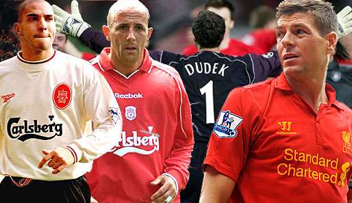 Liverpools Größen: Collymore, McAllister, Dudek und Gerrard