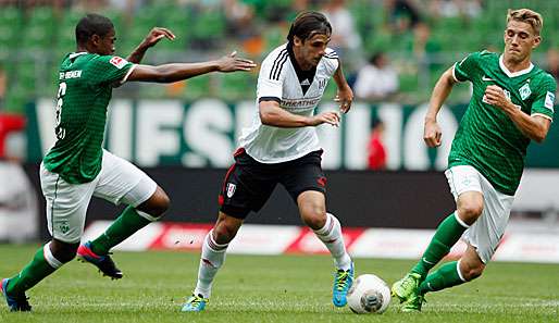 Werder-Stürmer Nils Petersen (r.) erzielte gegen den FC Fulham das Tor des Tages