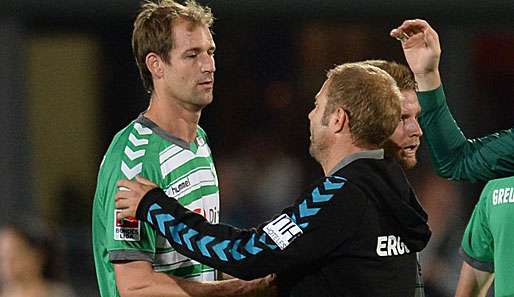 Thomas Kleine (l.) und Frank Kramer (r.) wollen auch nach dem Spiel gegen Karlsruhe wieder jubeln